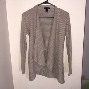 Tan/Metallic Gold Long Sleeve Knitted Cardigan